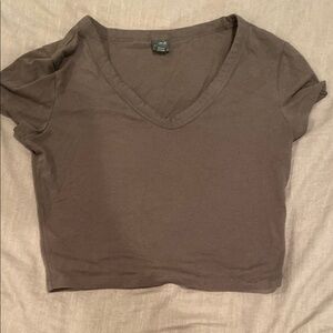 Classic Brown V-Neck Women's Top